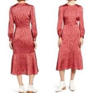 Chelsea28 red snake midi dress